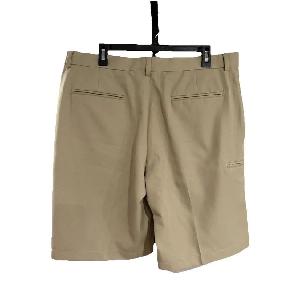 PGA Tour mens wicking dry GOLF shorts stretch tan khaki dress waist 36 EUC A12